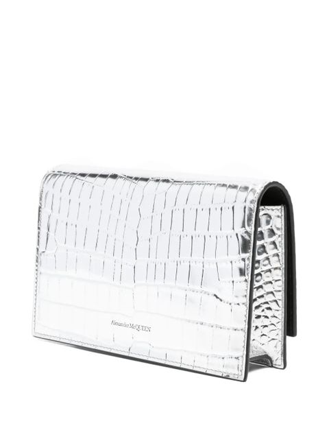 Alexander McQueen skull-embellished crocodile-effect bag - Silver - zdjęcie produktu nr 2