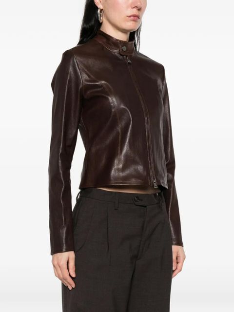 Nour Hammour Sigrid leather jacket - Brown