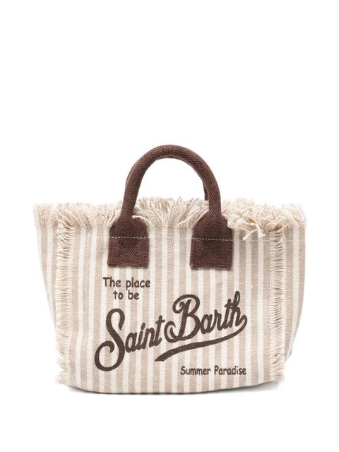 MC2 Saint Barth mini Vanity striped frayed-edge tote bag - Neutrals - zdjęcie produktu nr 1