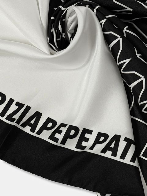 Patrizia Pepe apaszka jedwabna damski kolor czarny wzorzysta 8F0081 A4X1