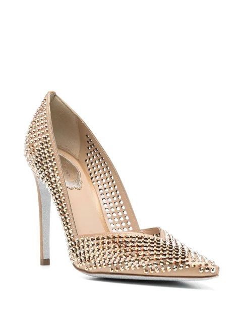 René Caovilla Swarovski-embellished pointed-toe pumps - Neutrals - zdjęcie produktu nr 2