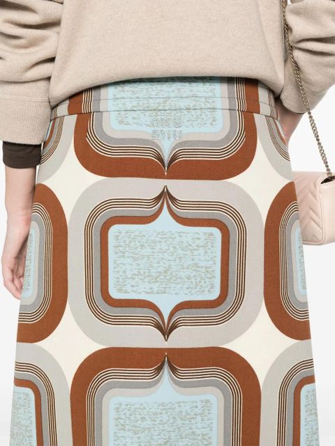 Miu Miu geometric-print mini skirt - Neutrals - zdjęcie produktu nr 2