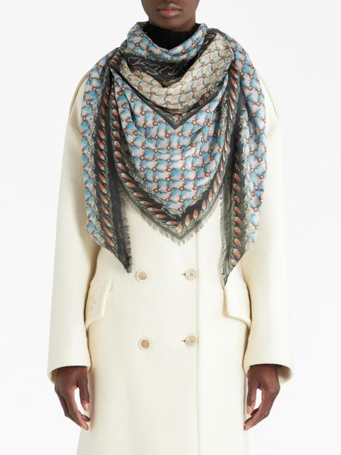ETRO abstract-print scarf - Blue
