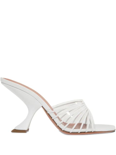 Amina Muaddi 90mm Mookie Slipper sculpted-heel sandals - White - zdjęcie produktu nr 1