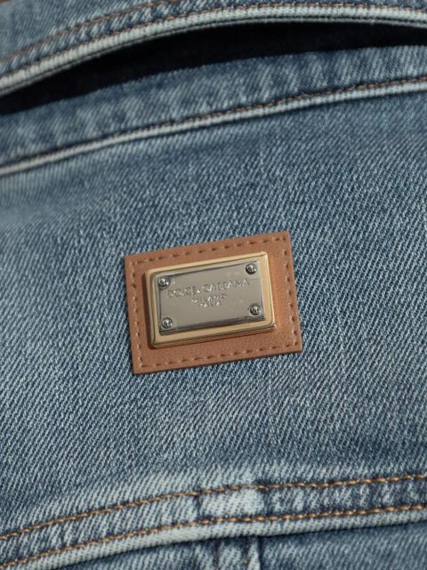 Dolce & Gabbana logo-plaque denim jacket - Blue