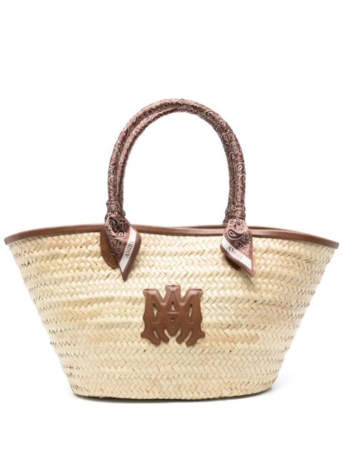 AMIRI MA raffia tote bag - Neutrals