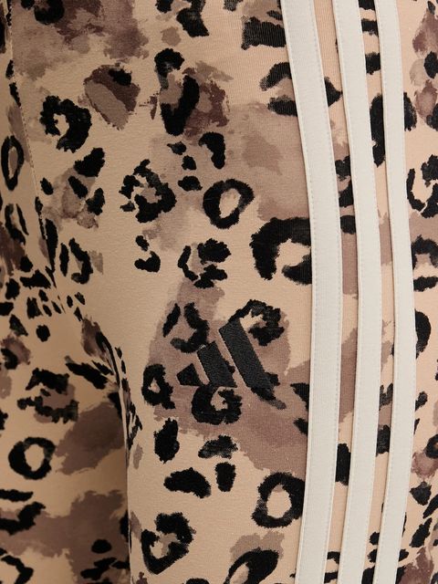 adidas legginsy Animal damskie kolor beżowy wzorzyste JM1865