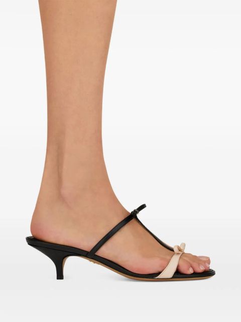 Ferragamo Bow T-strap kitten-heel sandals - Black