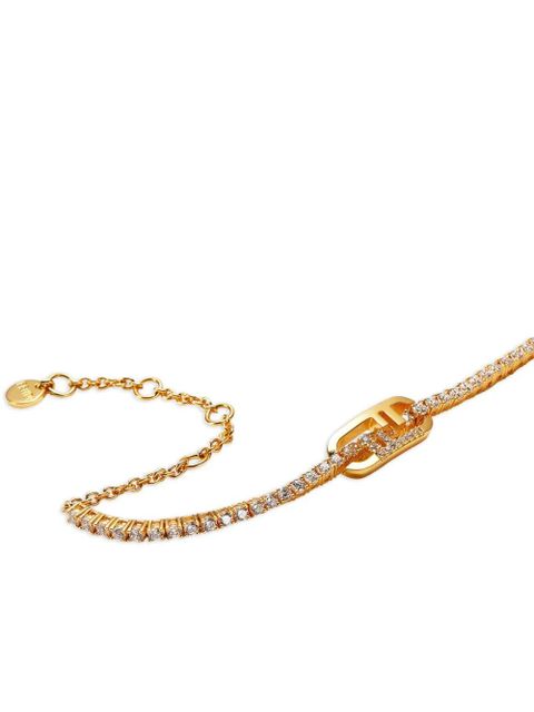 FENDI O'Lock-motif crystal bracelet - Gold