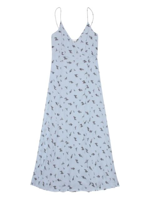 GANNI floral-print wrap dress - Blue - zdjęcie produktu nr 1