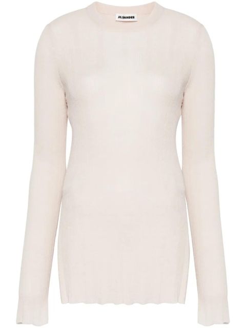 Jil Sander fine-ribbed top - Neutrals - zdjęcie produktu nr 1