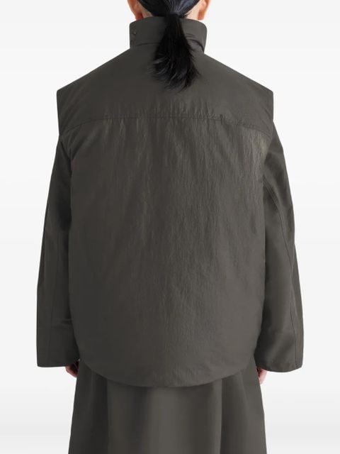 LEMAIRE Wadded zip-fastening multiple-pocket gilet - Brown