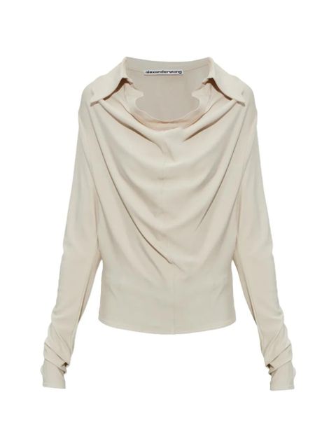 Alexander Wang draped long-sleeve top - Neutrals - zdjęcie produktu nr 1