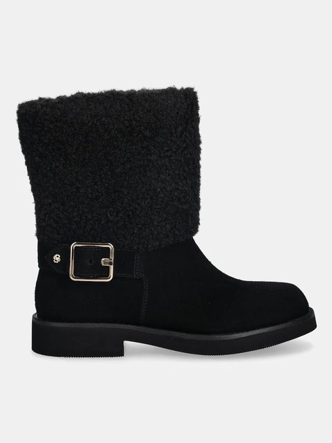 BOSS botki Eleri damskie kolor czarny na płaskim obcasie 50552748 - zdjęcie produktu nr 2