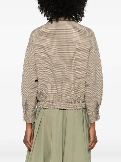 Maje checks pocket jacket - Brown