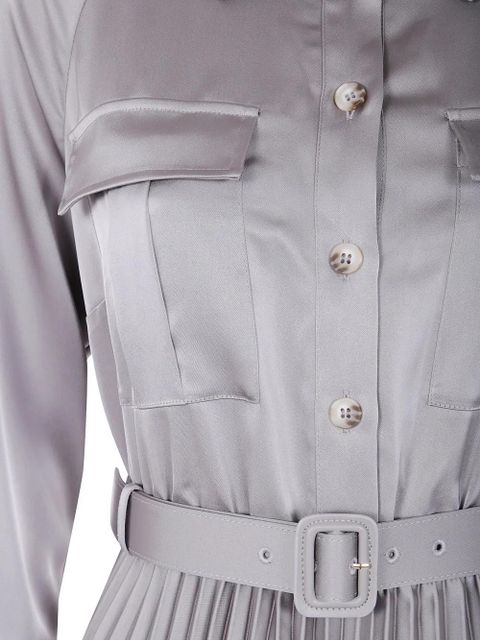 Self-Portrait pleated shirt dress - Grey