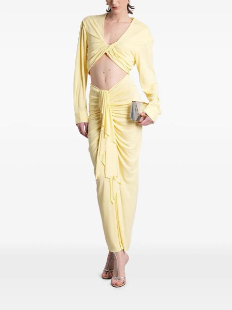 Christopher Esber twist-detail cropped top - Yellow - zdjęcie produktu nr 2