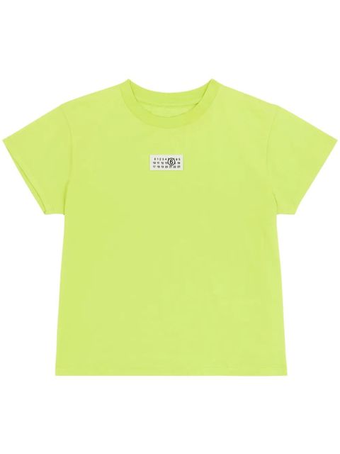 MM6 Maison Margiela number-motif cotton T-shirt - Green - zdjęcie produktu nr 1