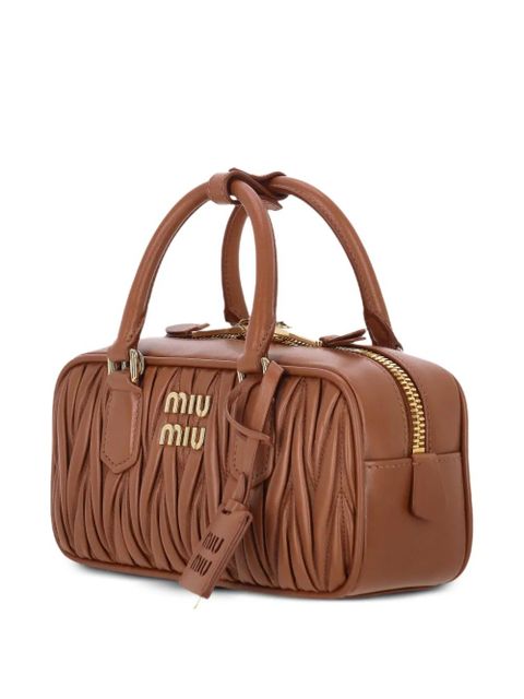 Miu Miu Arcadie matelassé top-handle tote bag - Brown - zdjęcie produktu nr 2