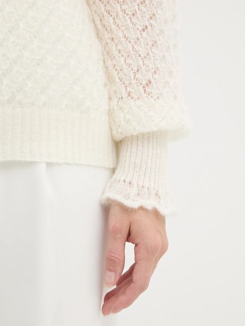 Twinset sweter z domieszką wełny damski kolor beżowy lekki 252TP3522