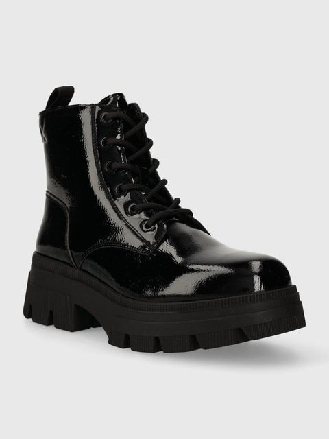 Calvin Klein Jeans workery CHUNKY COMBAT LACEUP BOOT WN damskie kolor czarny na płaskim obcasie YW0YW01265