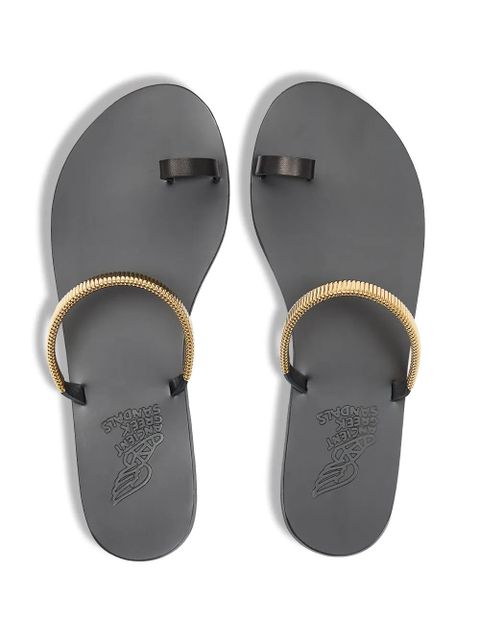 Ancient Greek Sandals Konaki chain-embellished sandals - Black