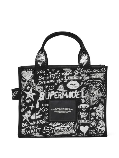 Marc Jacobs The Small Punk Scribble Canvas tote bag - Black