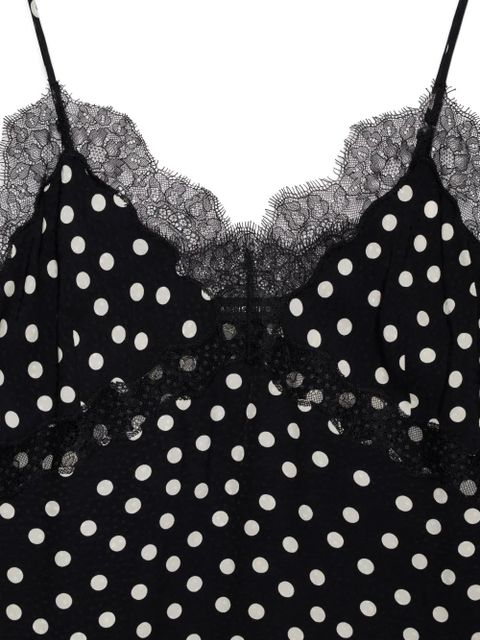 ANINE BING lace polka dot top - Black