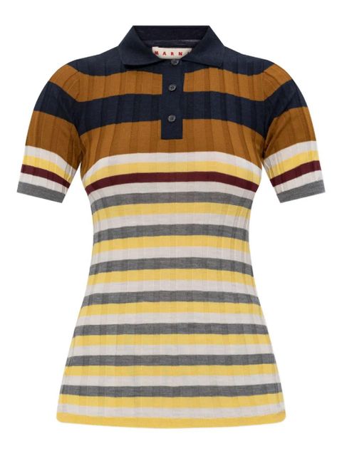 Marni striped polo top - Brown - zdjęcie produktu nr 1