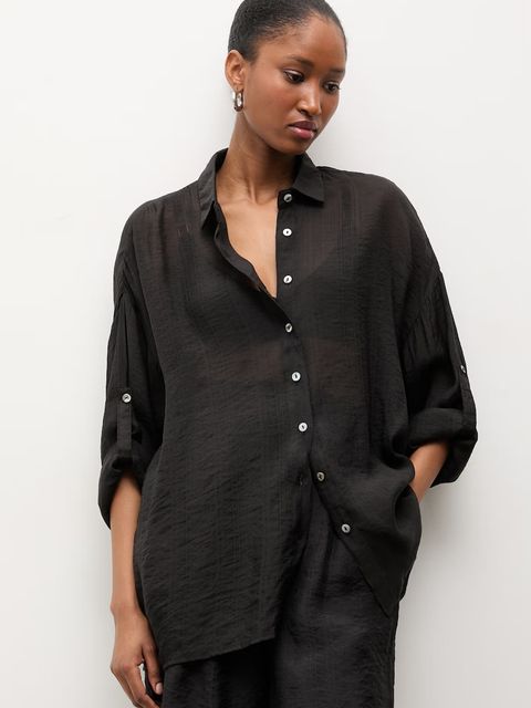 Answear.LAB koszula z domieszką jedwabiu - zdjęcie produktu nr 2