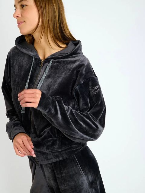 Banana Moon bluza Seachic damska kolor szary z kapturem gładka IVY.SEACHIC