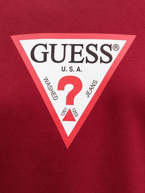 Guess Jeans bluza damska kolor bordowy z nadrukiem W4YQ00 KC811