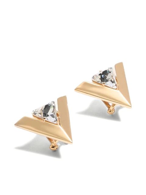 Valentino Garavani Je Les V-Metal and crystal earrings - Gold