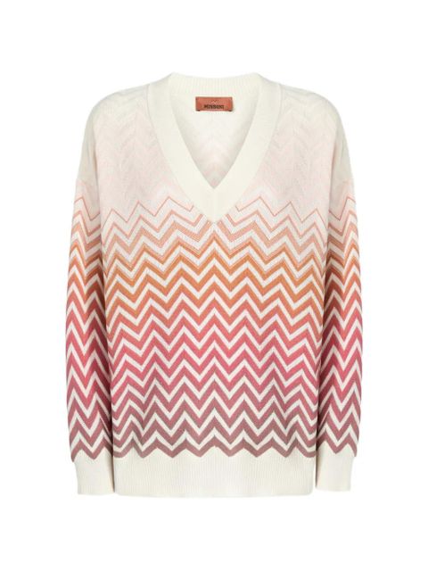 Missoni V-neck chevron knitwear - Neutrals - zdjęcie produktu nr 1