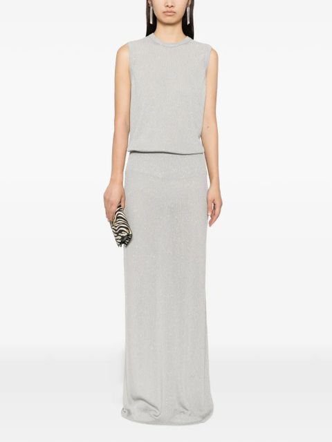 TOM FORD sequin-embellished ribbed skirt - Grey - zdjęcie produktu nr 2