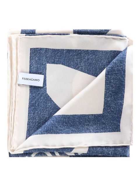 Ferragamo denim-effect scarf - Blue