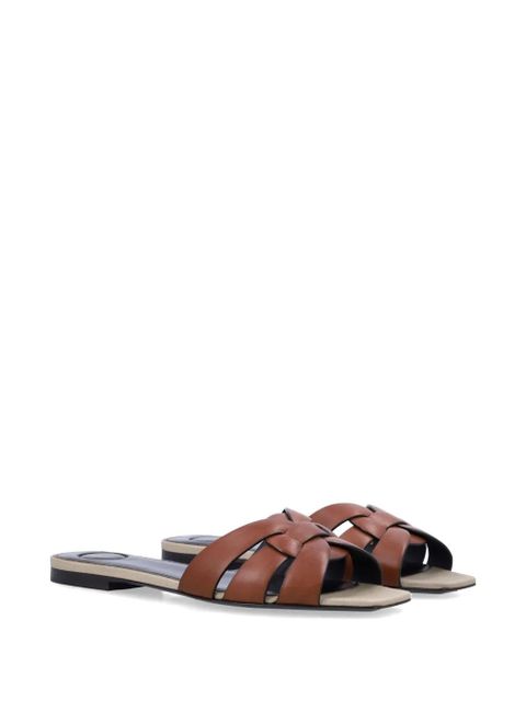 Saint Laurent Tribute woven leather sandals - Brown - zdjęcie produktu nr 2