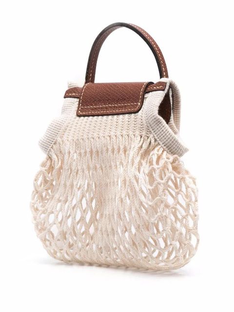 Longchamp Le Pliage Filet knitted mesh cross-body bag - Neutrals