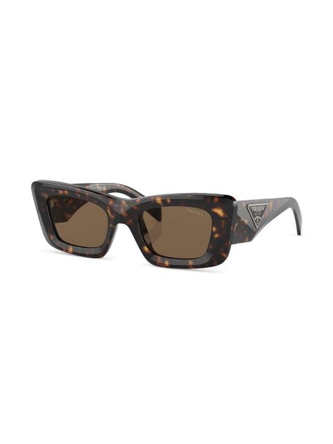 Prada Eyewear tortoiseshell-effect logo sunglasses - Green - zdjęcie produktu nr 2