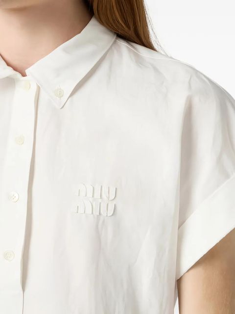 Miu Miu slubbed poplin dress - White