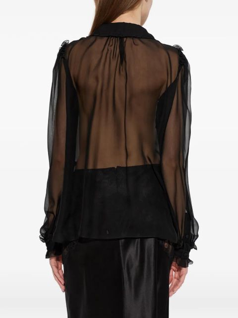 Dolce & Gabbana ruffled sheer blouse - Black