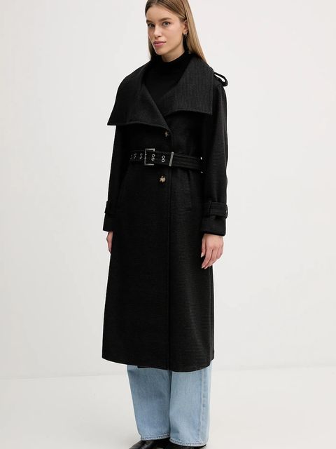 Sisley płaszcz z dodatkiem wełny kolor szary 224YLN06A