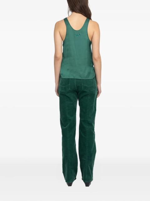 Zadig&Voltaire satin-effect sleeveless top - Green