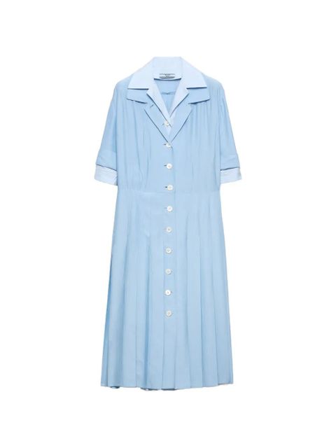 Prada pongé and poplin shirt dress - Blue - zdjęcie produktu nr 1
