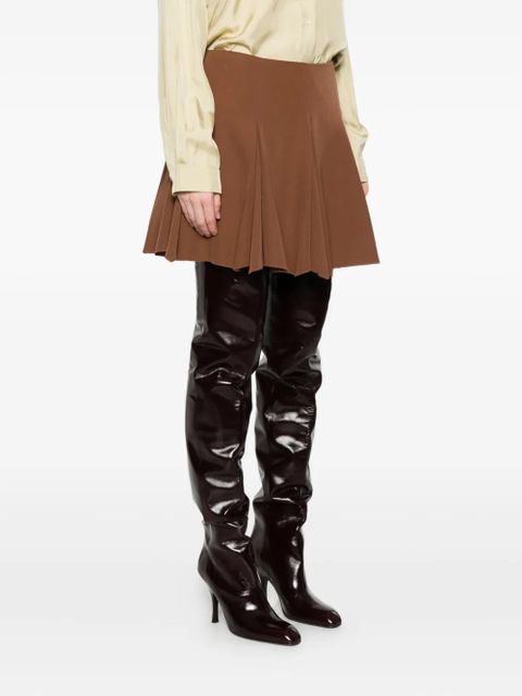 Marni pleated virgin wool skirt - Brown