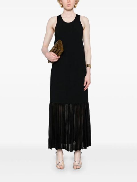Jil Sander plissé-detailed knitted maxi dress - Black
