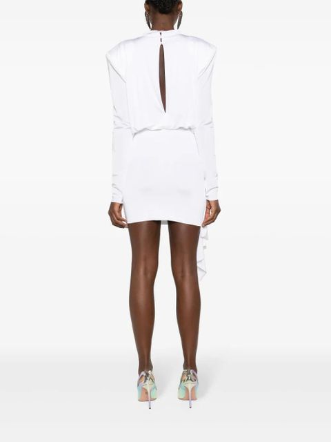 Magda Butrym floral-appliqué draped minidress - Neutrals