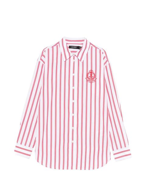 Lauren Ralph Lauren striped embroidered shirt - White - zdjęcie produktu nr 1