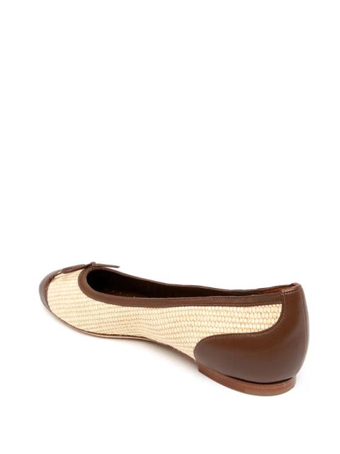 Manolo Blahnik bow detail ballerina shoes - Neutrals