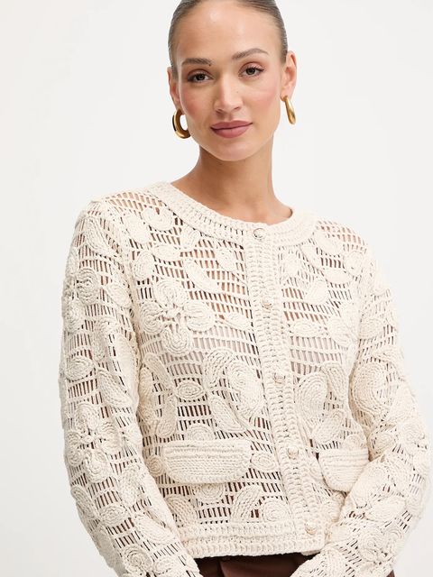 Morgan kardigan damski kolor beżowy MDAF